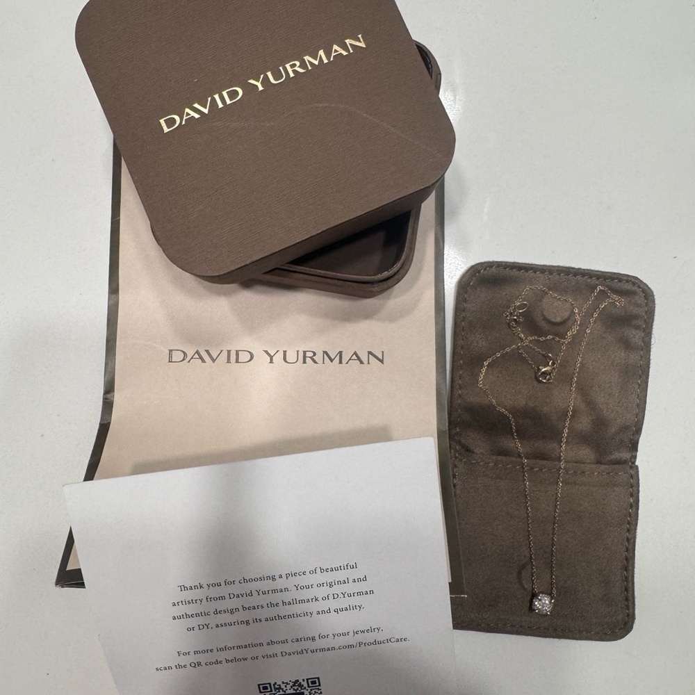 David Yurman Gold Necklace with Sparkling Pendant